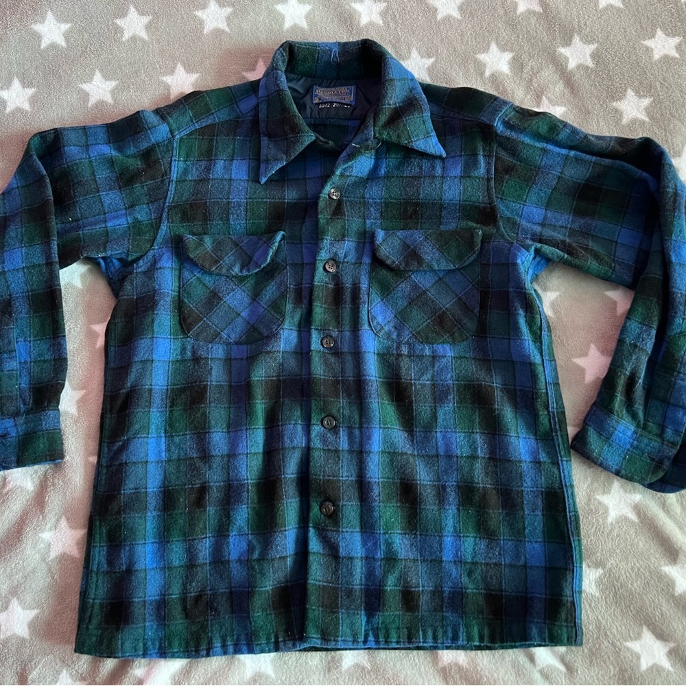 Pendleton Blue and Green Plaid Shirt